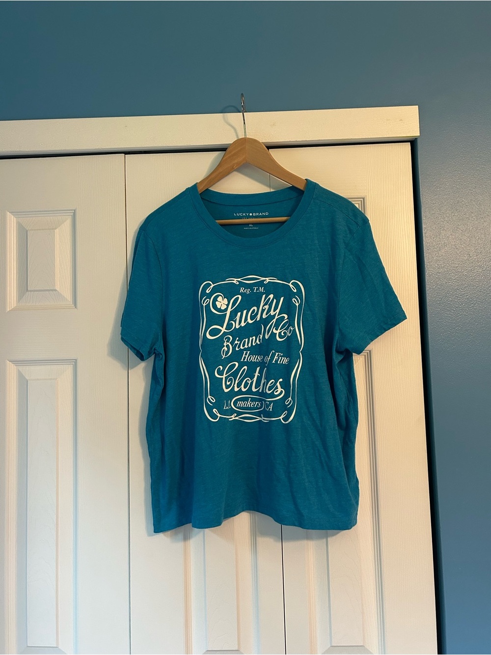 Lucky Brand Teal Graphic Crewneck Tee